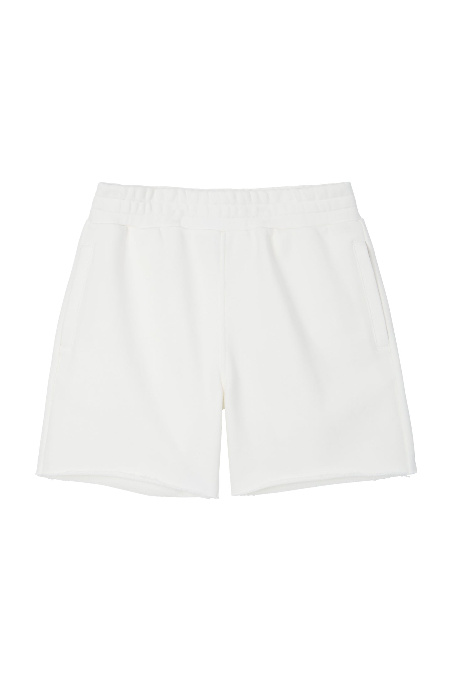 COLLEGE LOGO SWEAT SHORTS WHITE