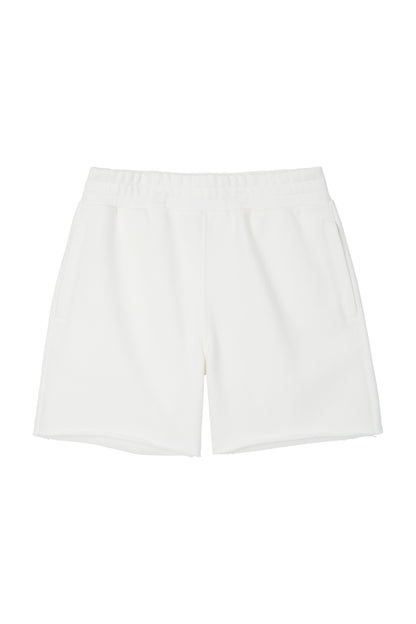 COLLEGE LOGO SWEAT SHORTS WHITE