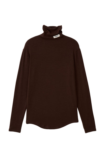 SOFT TURTLENECK T-SHIRT BROWN