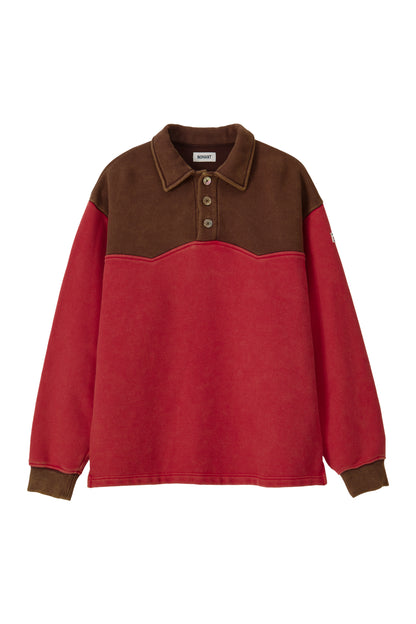 WESTERN COLOR BLOCK SWEATSHIRT RED