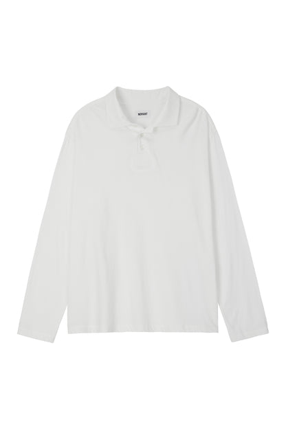 RELAXED LONG-SLEEVE POLO WHITE