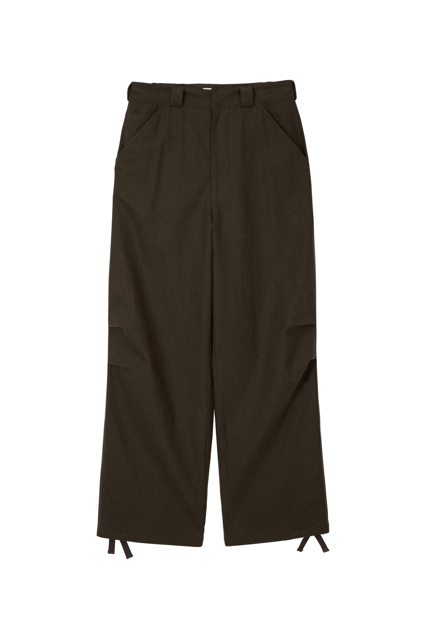 LINEN PINTUCK PANTS BROWN