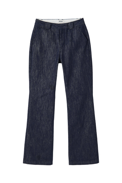 MINIMAL FLARE DENIM PANTS DARK BLUE