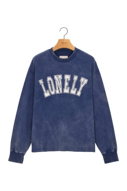 LONELY/LOVELY SALT WASHING LONG SLEEVE T-SHIRT NAVY