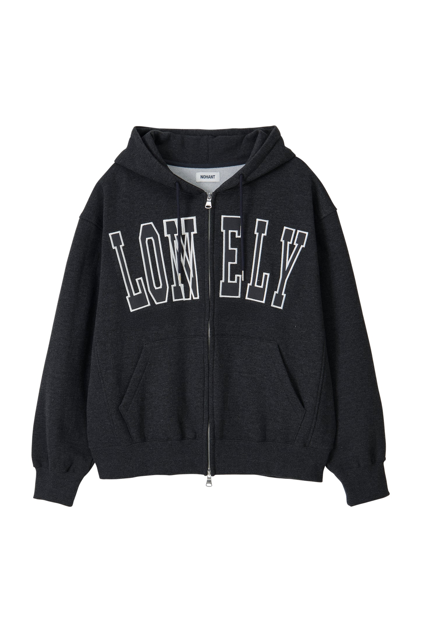 LONELY/LOVELY FLUFF HOODIE ZIP-UP CHARCOAL