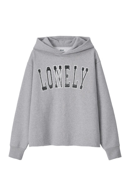 LONELY/LOVELY FLUFF CUT OFF HOODIE GRAY