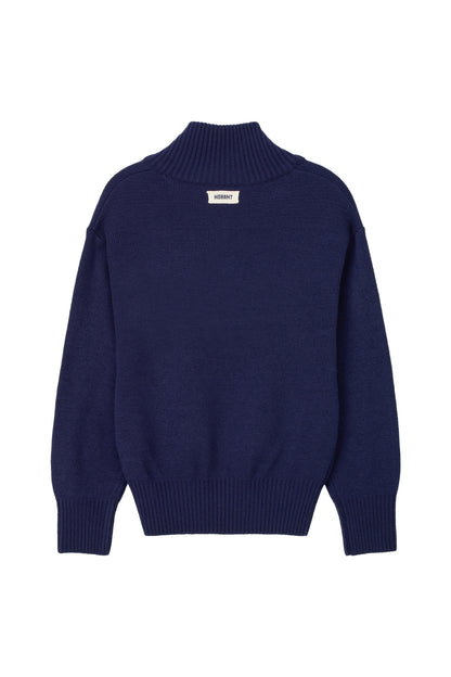 90's QUARTER-ZIP KNIT NAVY