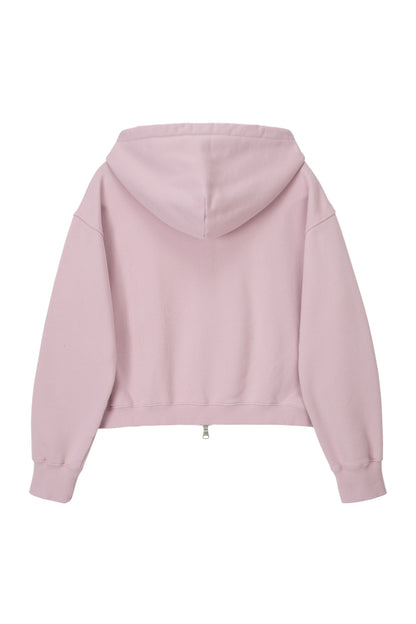 LONELY/LOVELY CROP HOODIE ZIP-UP PINK