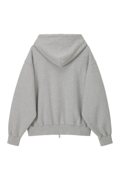 LONELY/LOVELY WASHED HOODIE ZIP-UP GRAY