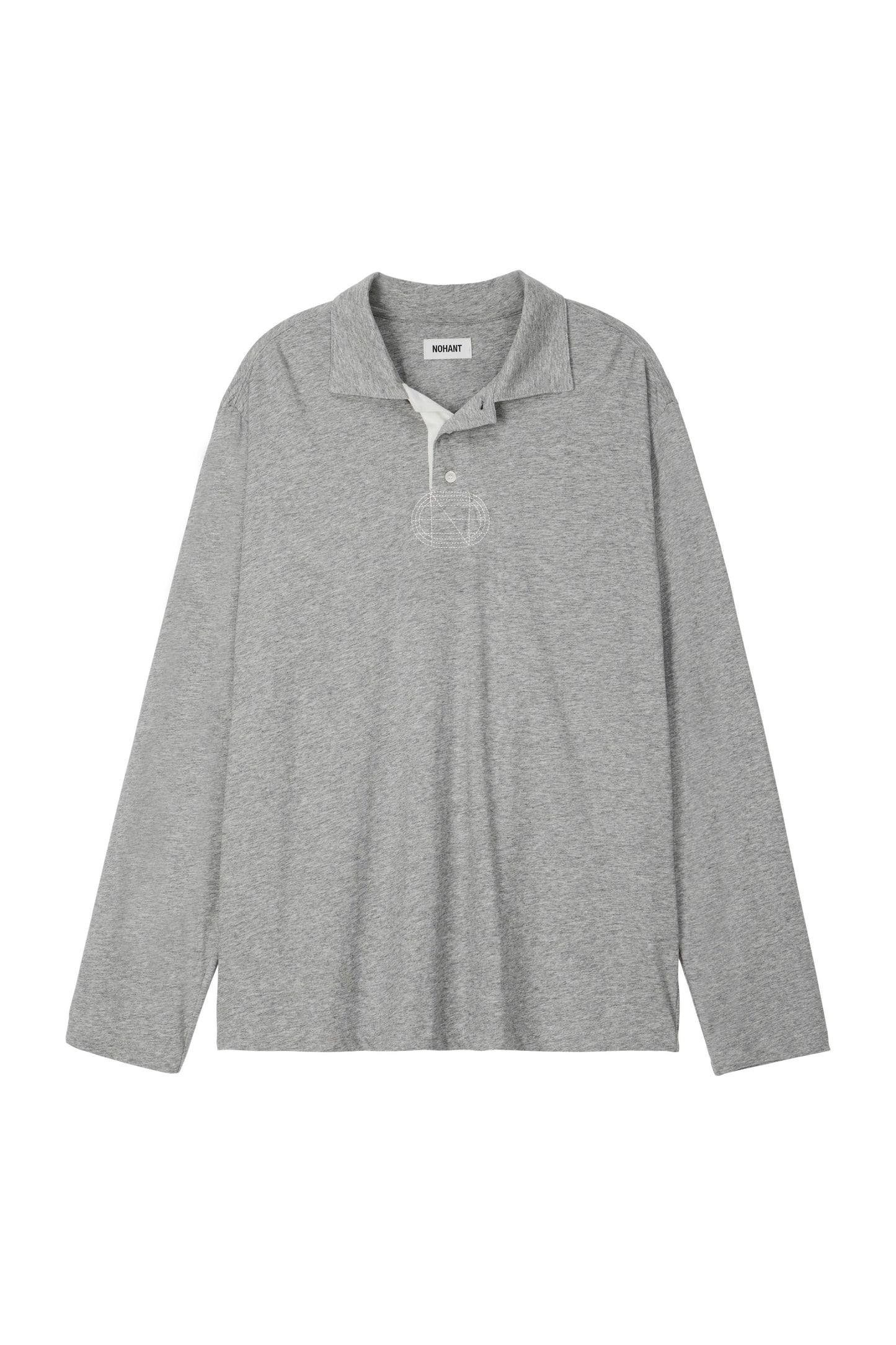 RELAXED LONG-SLEEVE POLO GRAY