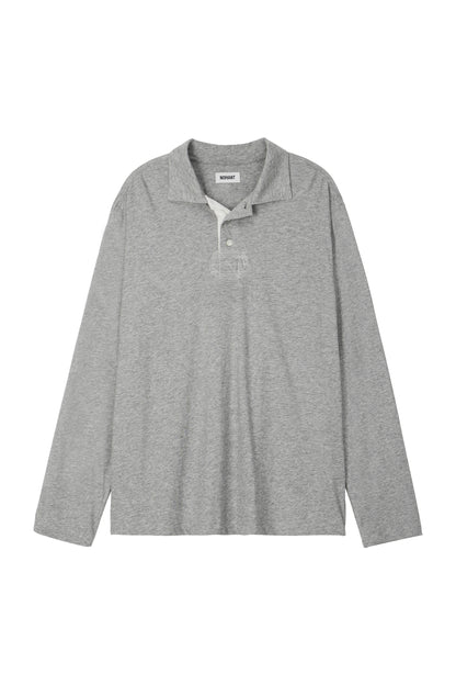 RELAXED LONG-SLEEVE POLO GRAY