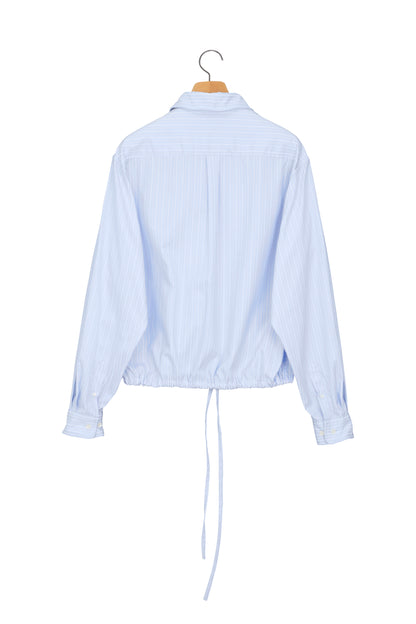 WIRE CROPPED STRIPE SHIRT SKY BLUE
