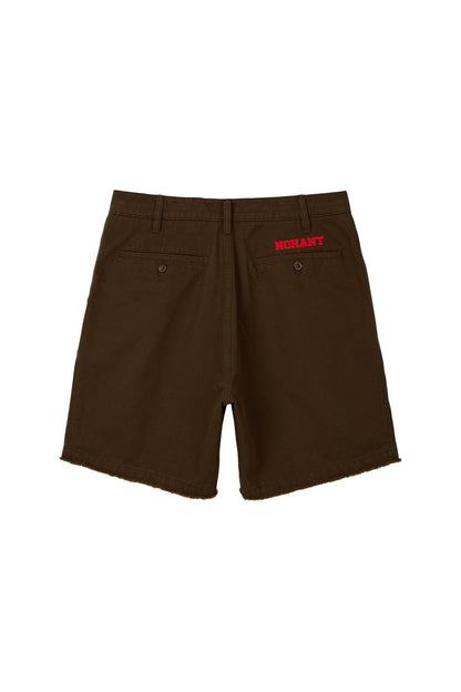 FRINGED CHINO SHORTS BROWN
