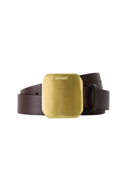 SQUARE BUCKLE LEATHER BELT-PLAQUE