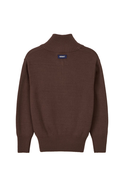 90's QUARTER-ZIP KNIT BROWN