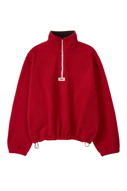 COLOR BLOCK HALF-ZIP FLEECE RED