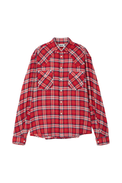 SOFT SHEER CHECK SHIRT RED