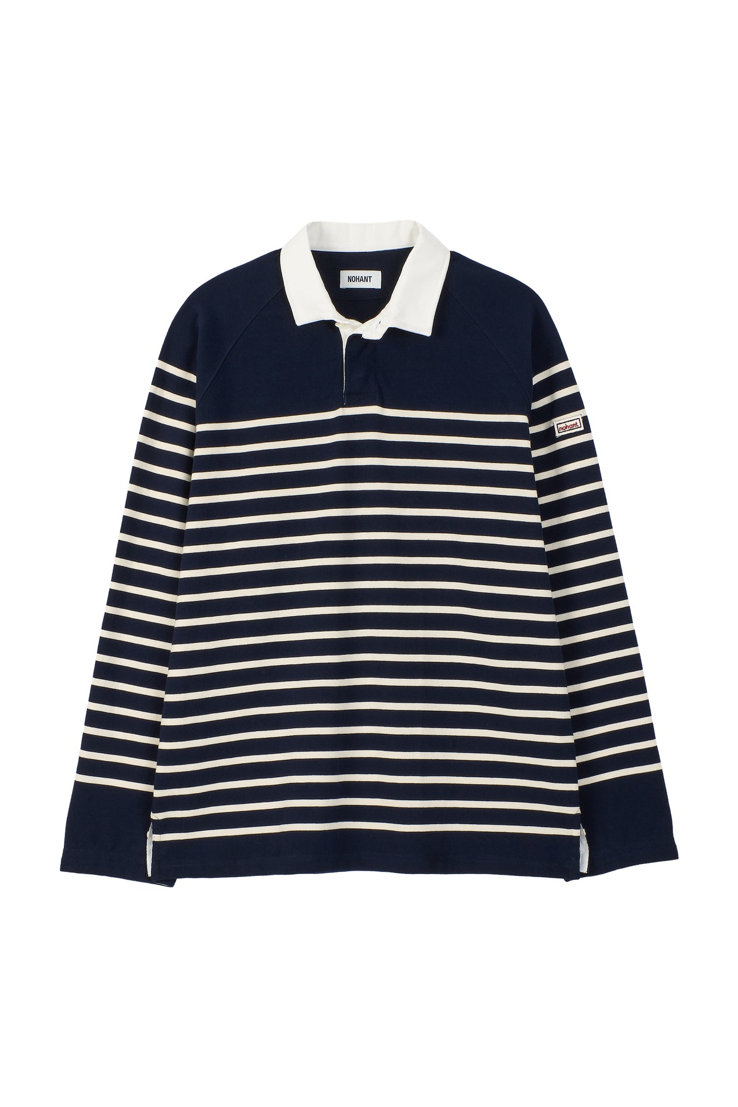 WIRE STRIPE RUGBY LONG SLEEVE T-SHIRT NAVY