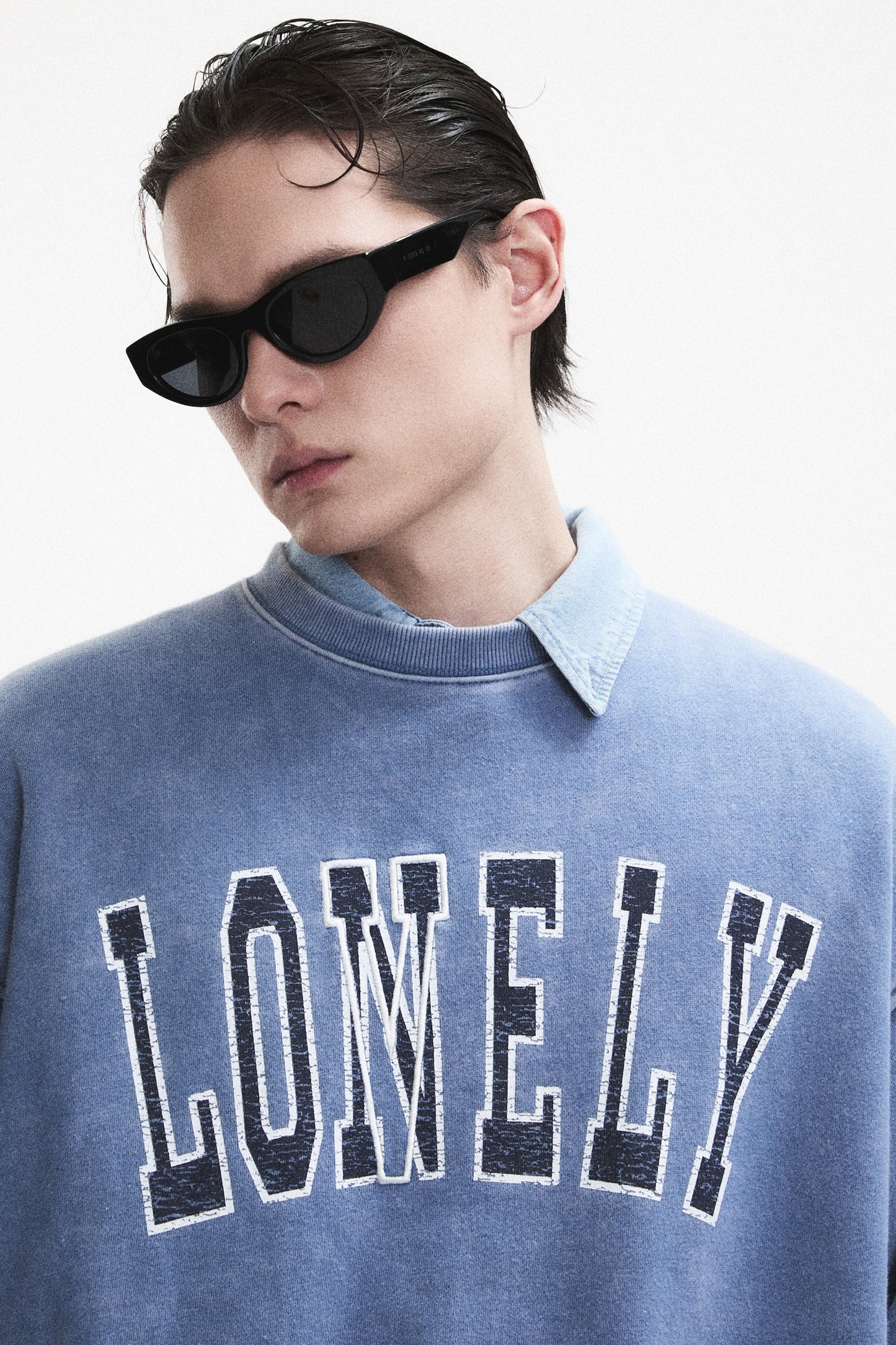 LONELY/LOVELY WASHED SWEATSHIRT BLUE