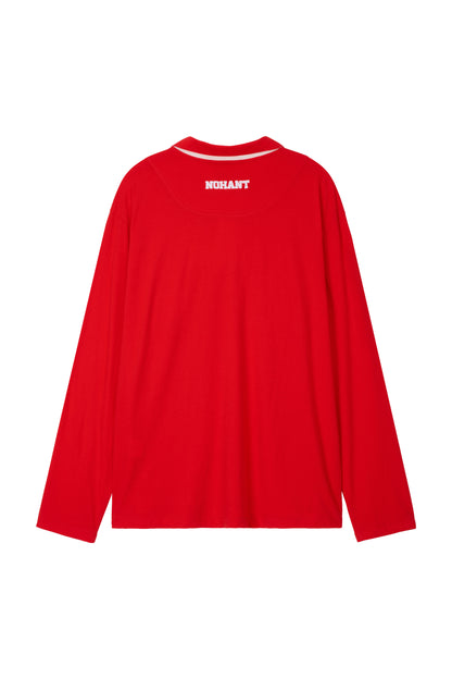 RELAXED LONG-SLEEVE POLO RED