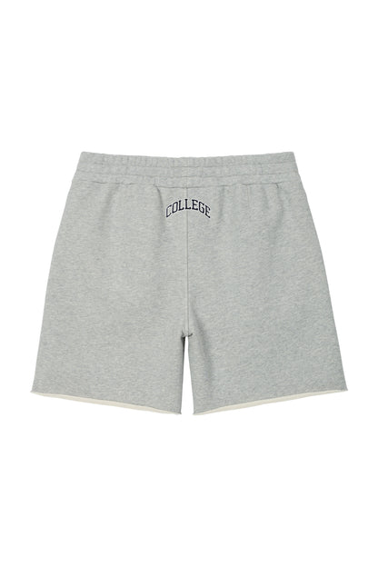 COLLEGE LOGO SWEAT SHORTS GRAY