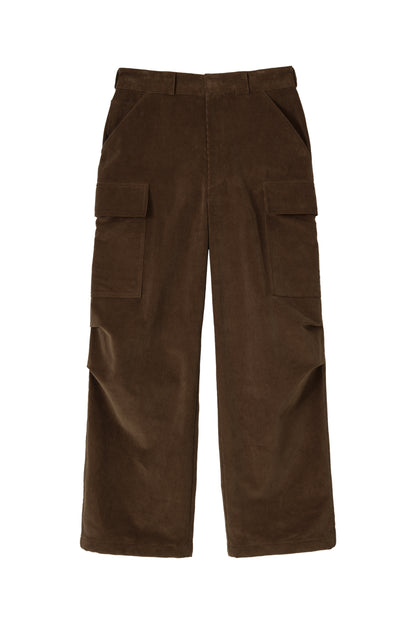 CORDUROY UTILITY CARGO PANTS BROWN