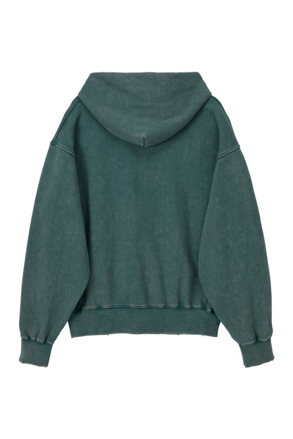 LONELY/LOVELY SALT WASHED HOODIE GREEN