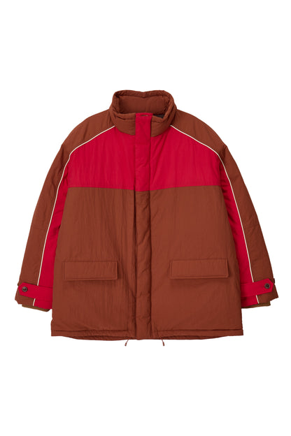 COLOR BLOCK PADDING JUMPER BROWN