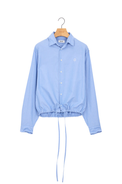 WIRE CROPPED STRIPE SHIRT BLUE