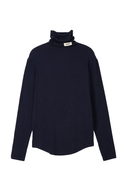 SOFT TURTLENECK T-SHIRT NAVY
