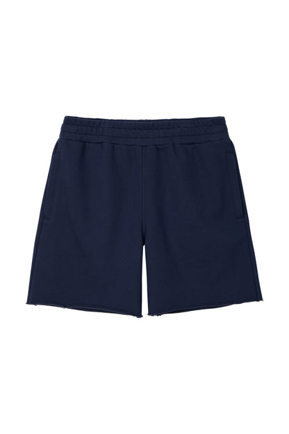 COLLEGE LOGO SWEAT SHORTS NAVY
