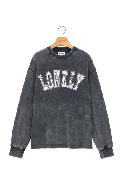 LONELY/LOVELY SALT WASHING LONG SLEEVE T-SHIRT CHARCOAL
