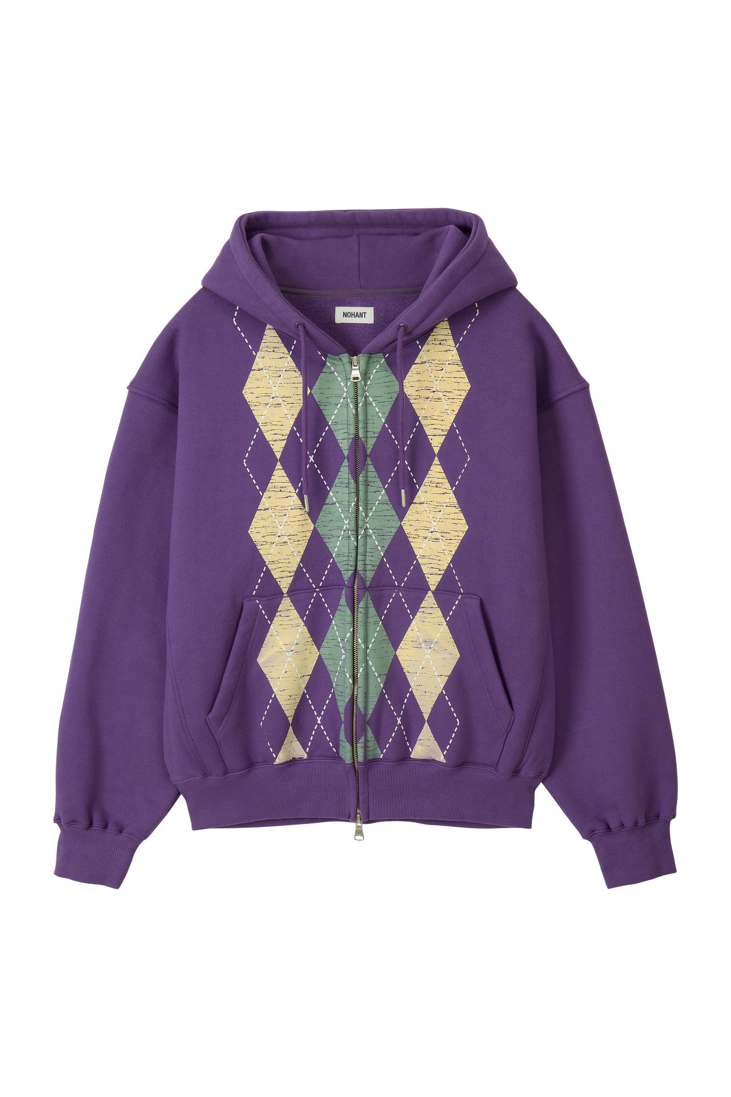 HEAVYWEIGHT ARGYLE HOODIE ZIP-UP PURPLE