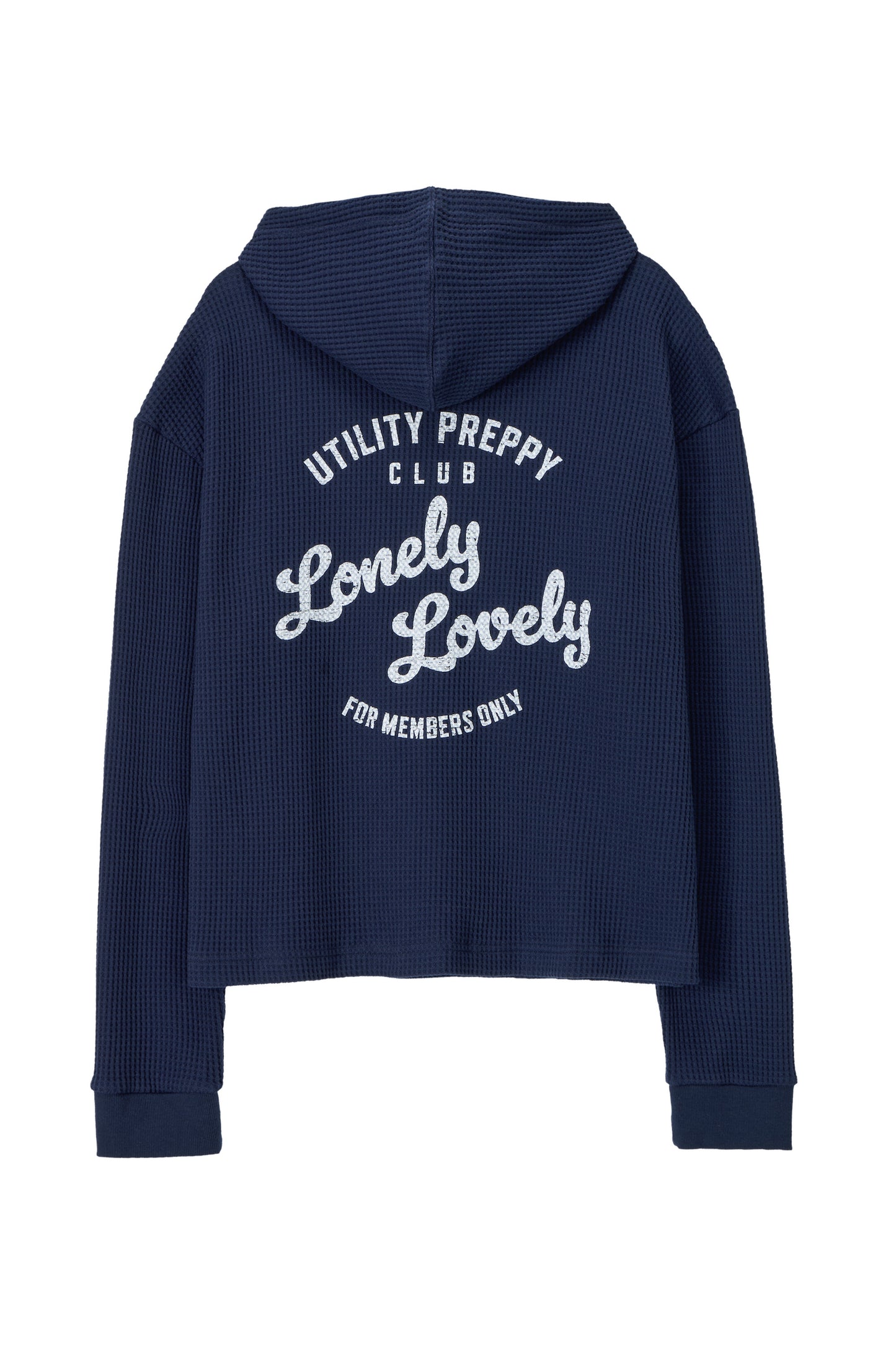 UTILITY PREPPY WAFFLE HOODIE NAVY