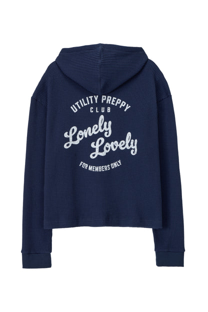 UTILITY PREPPY WAFFLE HOODIE NAVY