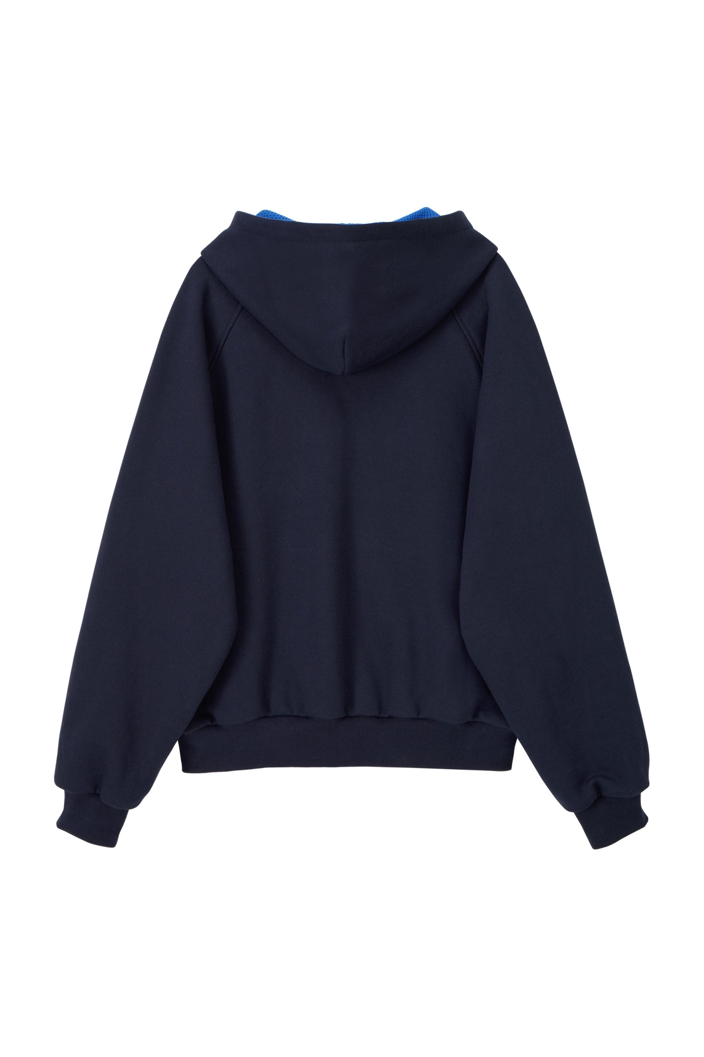 WAFFLE LINED HOODED ZIP-UP JUMPER NAVY