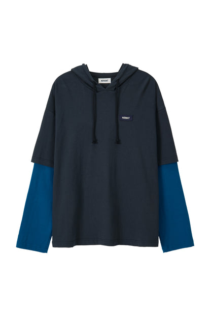 SOFT LAYERED HOODIE T-SHIRT NAVY