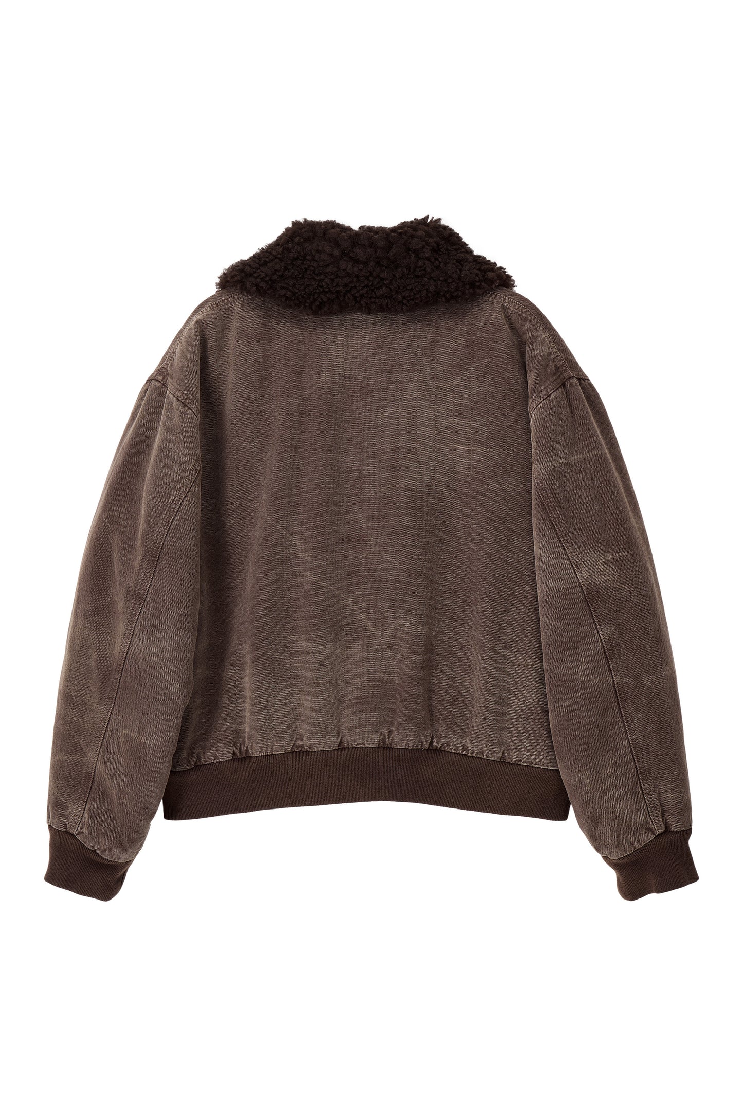 WASHED SHEARLING COLLAR BLOUSON BROWN