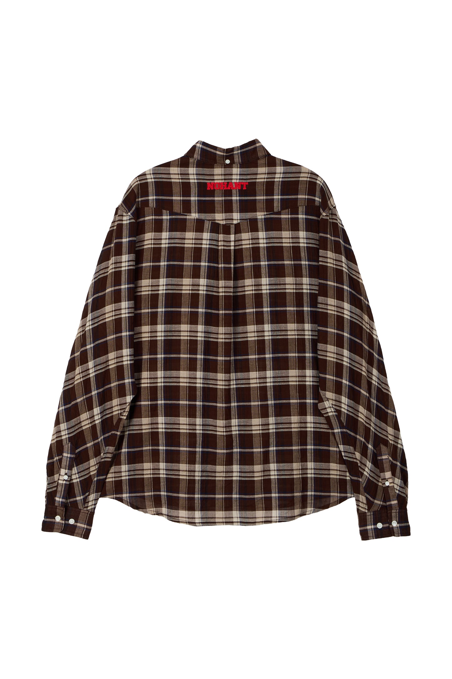 SOFT SHEER CHECK SHIRT BROWN