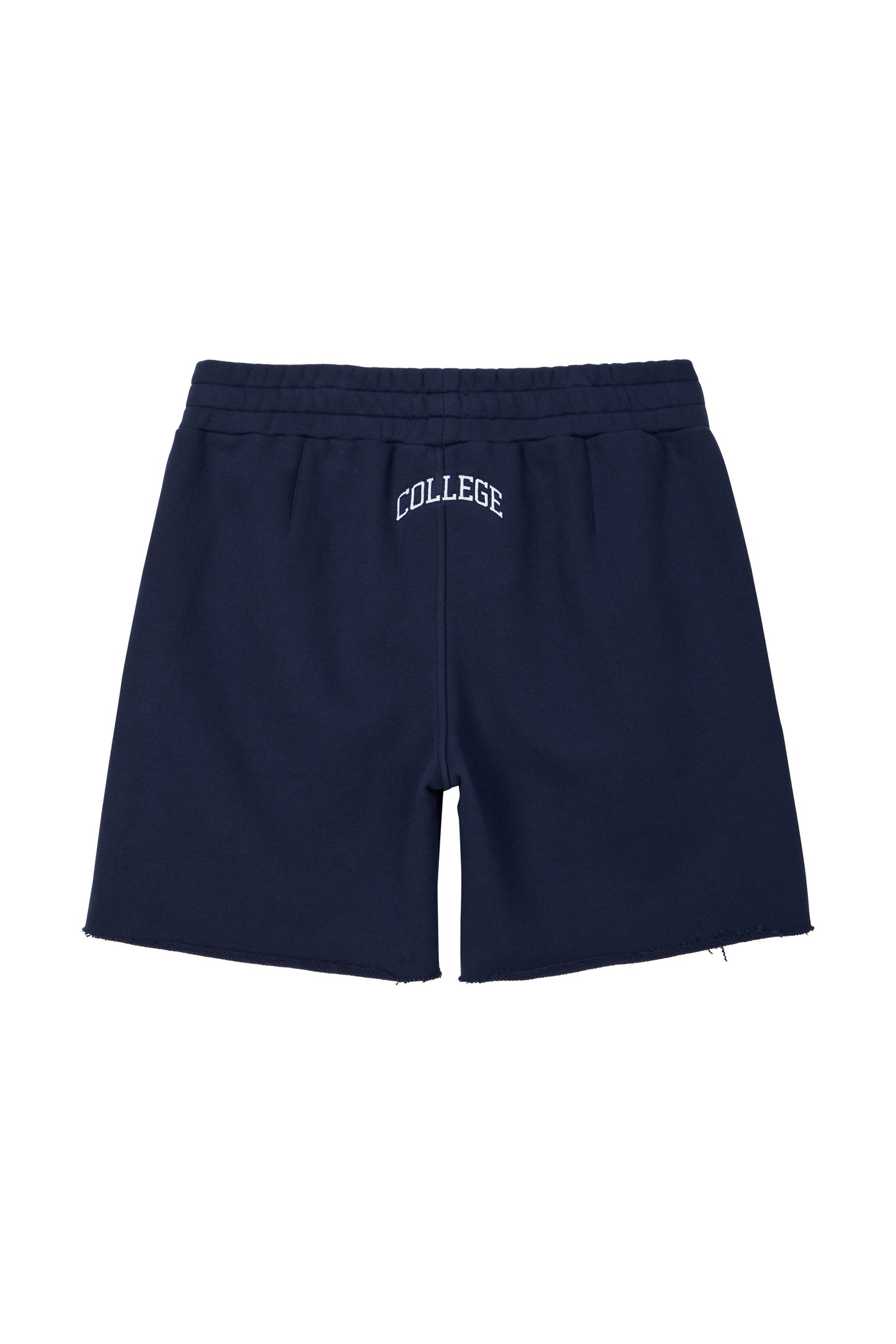 COLLEGE LOGO SWEAT SHORTS NAVY