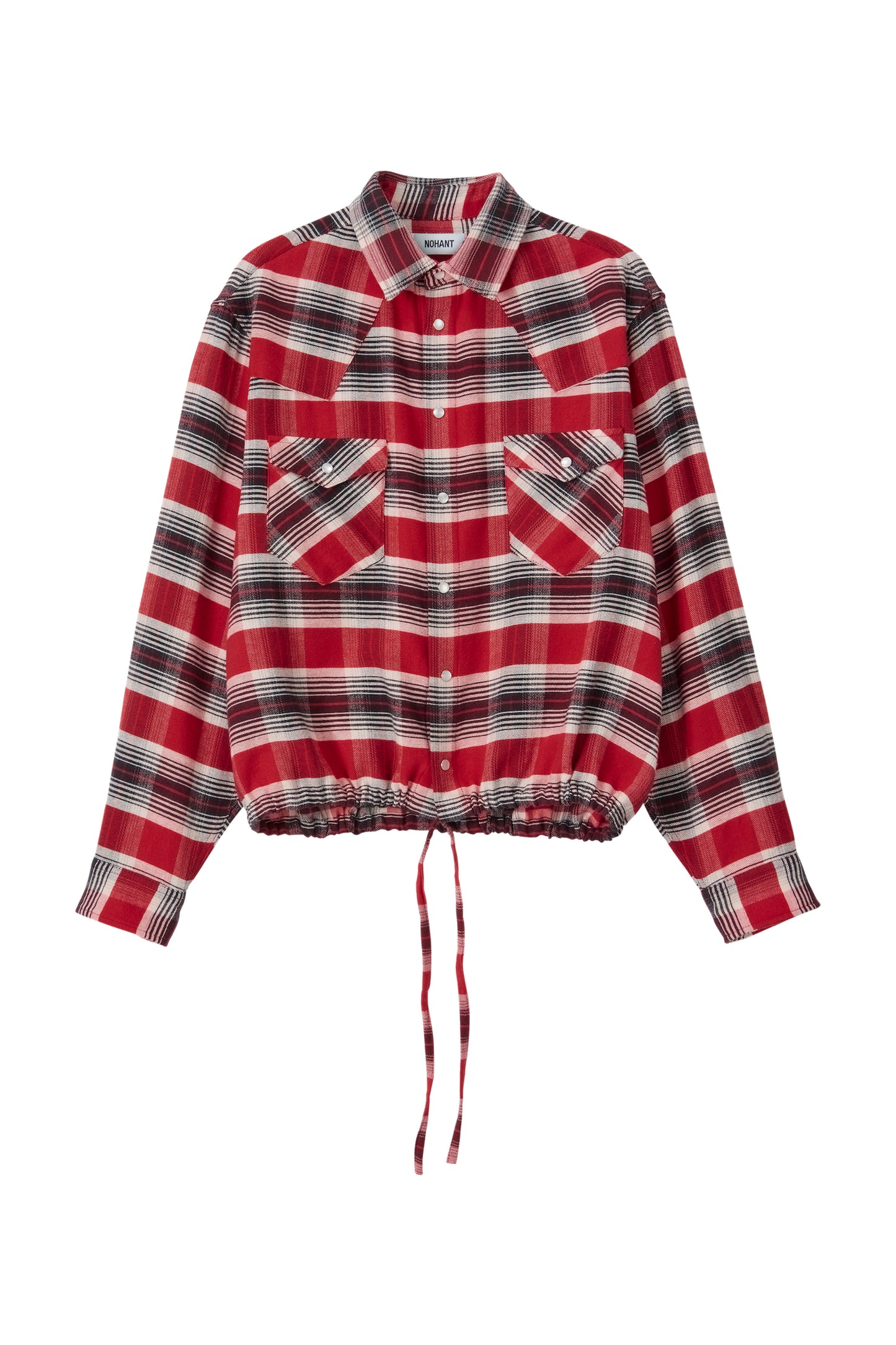 CROPPED WESTERN CHECK SHIRT RED