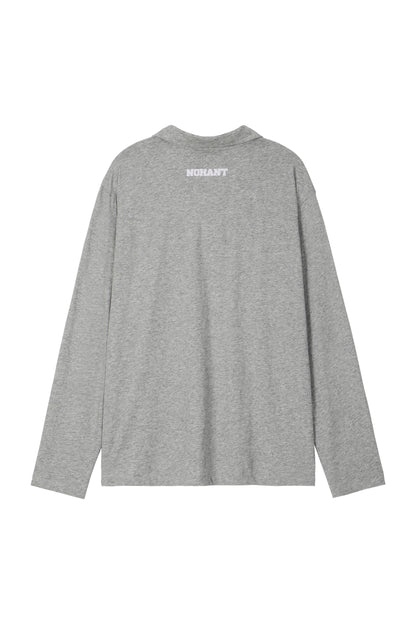 RELAXED LONG-SLEEVE POLO GRAY