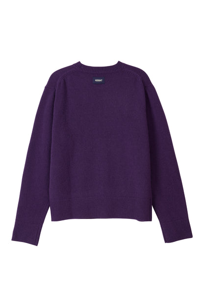 ESSENTIAL CASHMERE KNIT SWEATER PURPLE