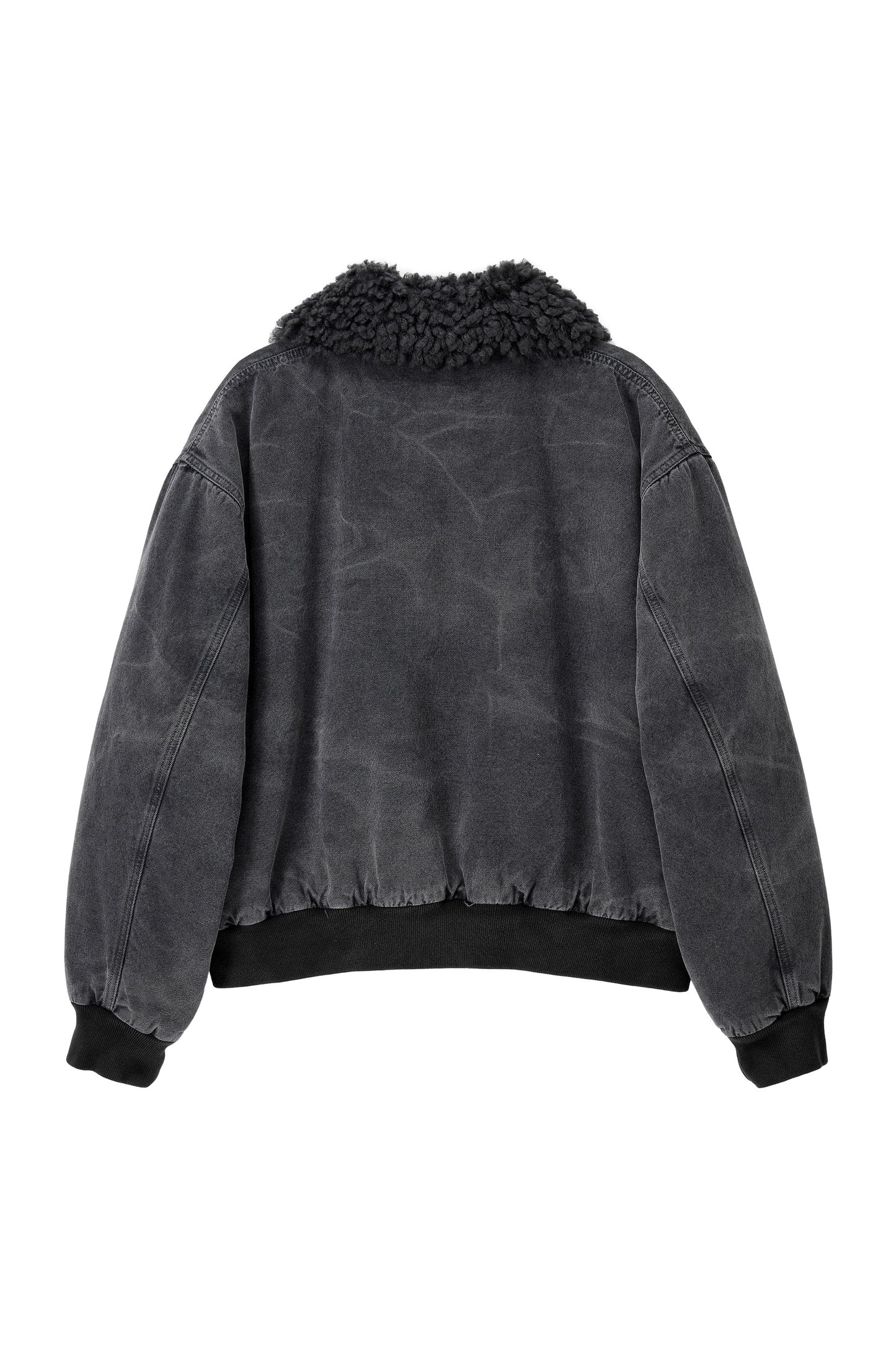 WASHED SHEARLING COLLAR BLOUSON CHARCOAL