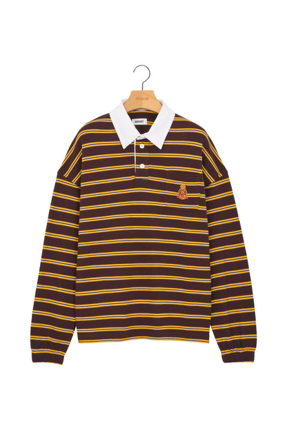 MULTI STRIPE RUGBY T-SHIRT BROWN