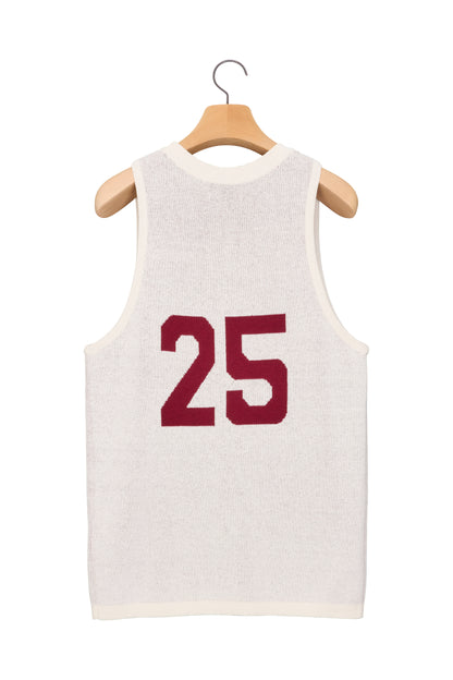 25 JACQUARD SLEEVELES KNIT IVORY