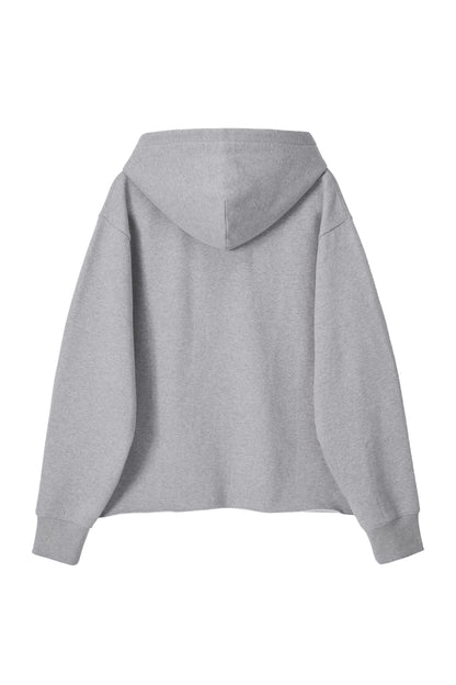 LONELY/LOVELY FLUFF CUT OFF HOODIE GRAY