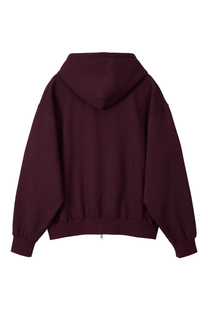 LONELY/LOVELY FLUFF HOODIE ZIP-UP BURGUNDY
