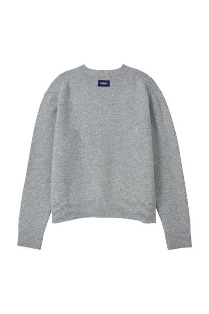 ESSENTIAL CASHMERE KNIT SWEATER GRAY