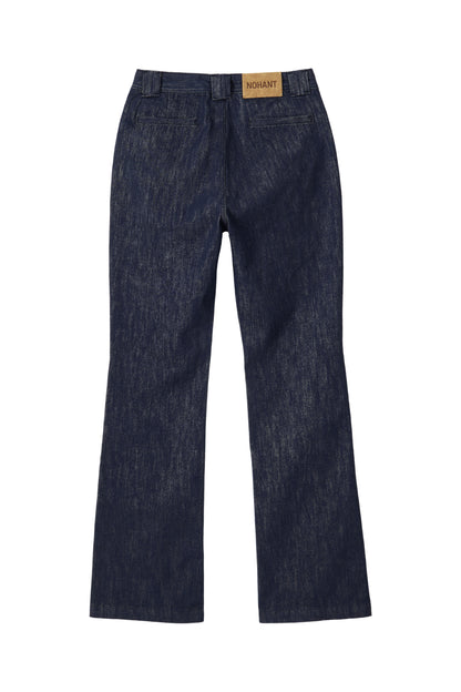 MINIMAL FLARE DENIM PANTS DARK BLUE
